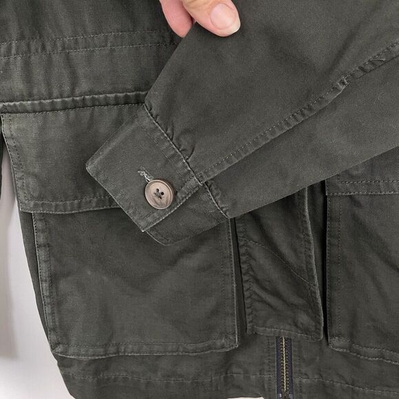 Anthropologie Left On Houston Utility Jacket Size XS Green w Aztec Knit Back - Picture 9 of 14